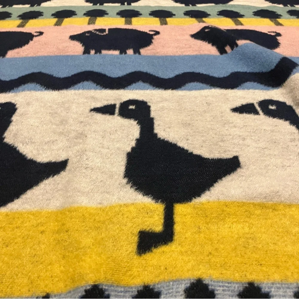VTG 1986 Vuteks for‎ Crown Crafts Farm Animal Blanket Heavy Fleece 55x70